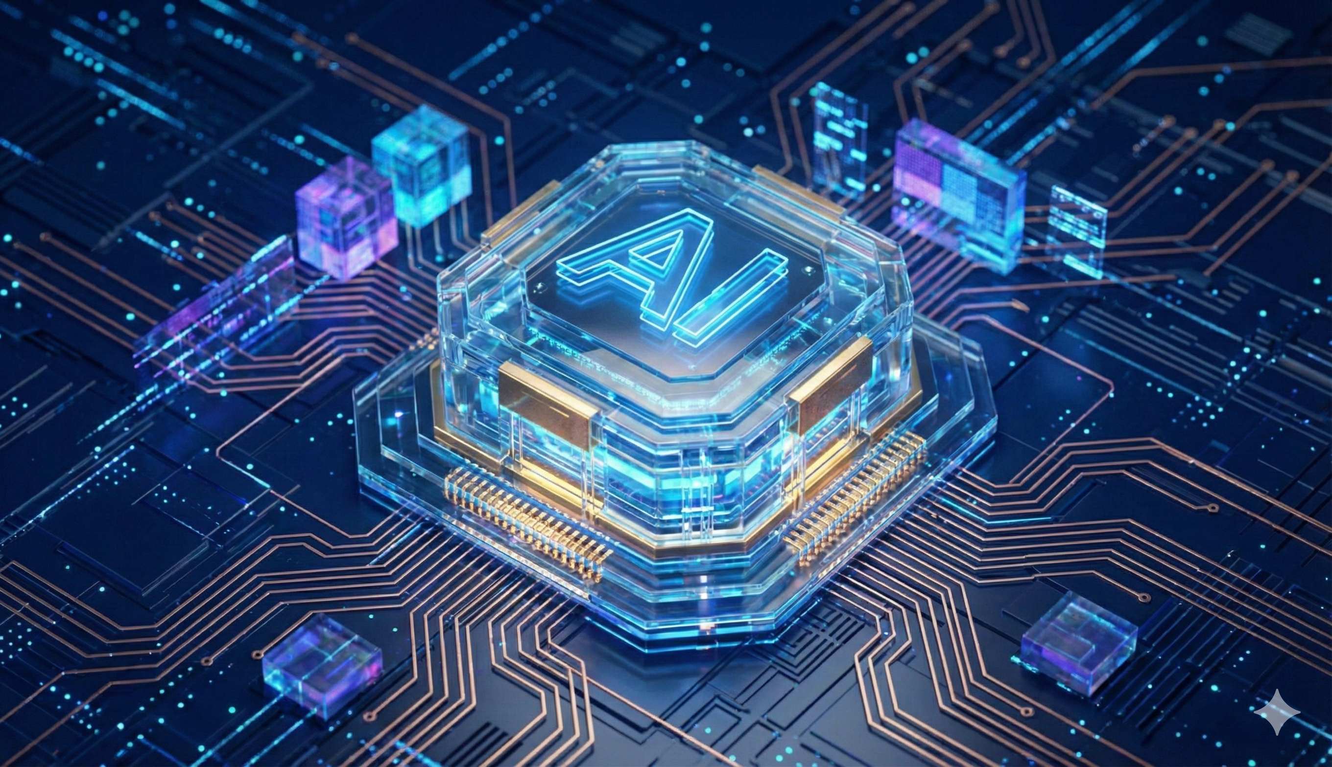 AI microchip technology background